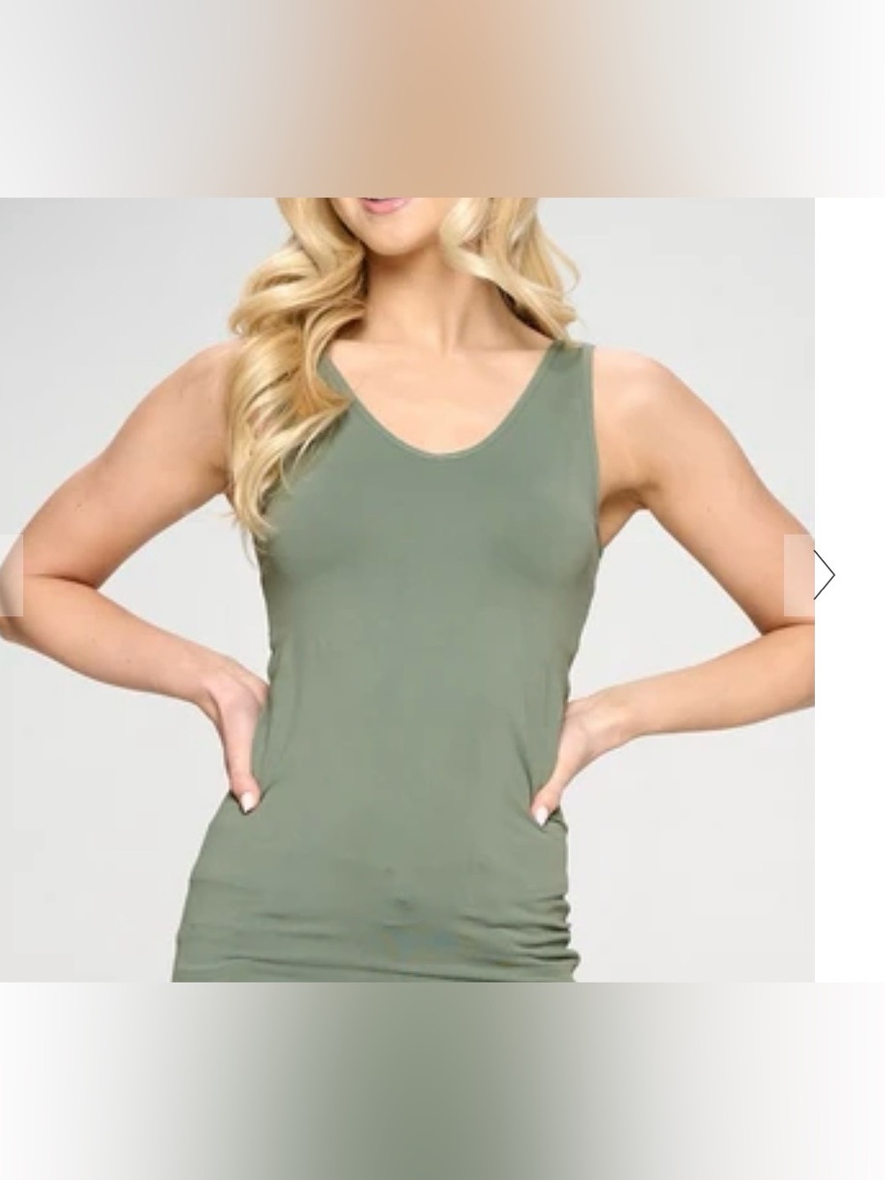 NWT Yelete Reversible Tank Top Olive Green One Size